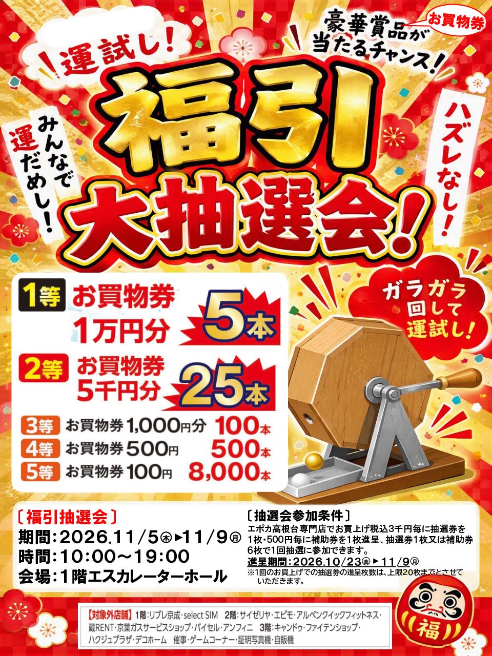 福引大抽選会 開催！